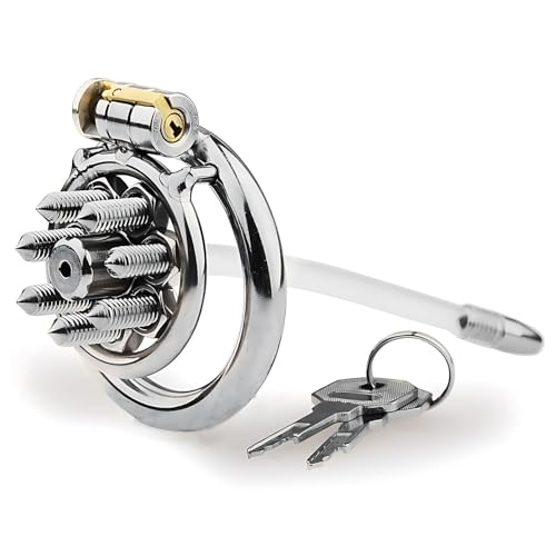 HSDwerwh BDSM Penniskäfig Metall Dilator, Flat Chastity Cage Male,Peniskäfig,Keuschheitskäfig Herren,Keuschheitskäfig Herren,Keuschheitsgürtel für Herren(B,50MM) von HSDwerwh