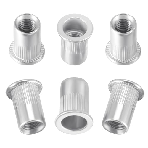 HSEMALL 100Stück Nietmuttern M6,Flachkopf Gewindenieten Blindnietmuttern Einnietmutter für Metall Kunststoff HSEMALL 100Stück Nietmuttern M6,Flachkopf Gewindenieten Blindnietmuttern Einnietmutter für Metall Kunststoff von HSEAMALL