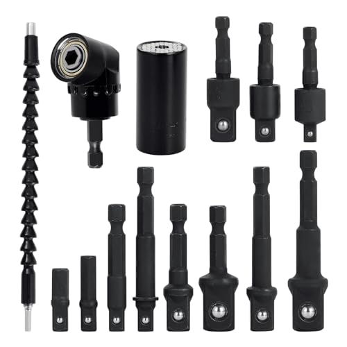 HSEAMALL 14PCS Drill Bit Extension Set Drill Bit Holders 105° Angle Drill Universal Socket Adapter Socket Grip von HSEAMALL