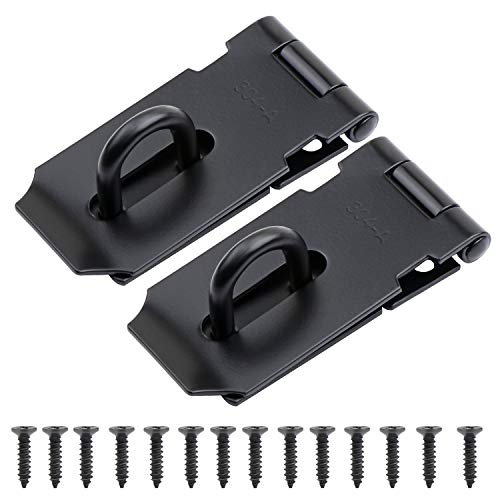 HSEAMALL 2 Pack 3 Zoll 7.6cm Vorhängeschloss Tür Hasp,Sicherheitsüberfalle Edelstahl Schloss,Türverschluss Gate Lock Shed Latch Vorhängeschloss Heftklammer von HSEAMALL