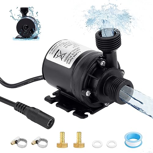 HSEAMALL DC 12V Mini-Wasserpumpe, bürstenlose Tauchwasserpumpe Amphibienpumpe für Teich Aquarium Aquarium Aquarium Solarbrunnen Pool Wasserzirkulation (Mini-Wasserpumpe mit Adapter) von HSEAMALL