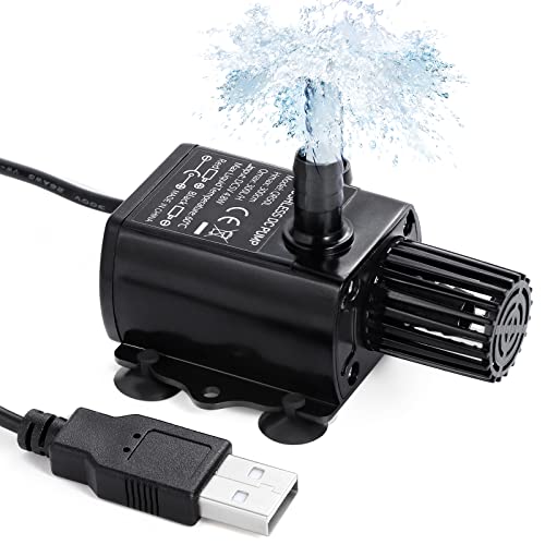 HSEAMALL Mini-Wasserpumpe, DC 5 V, bürstenlose USB-Tauchwasserpumpe mit Filter, Amphibienpumpe, 300 l/h, 3 m, für Teich, Aquarium, Solarbrunnen, Pool, Wasserzirkulation von HSEAMALL