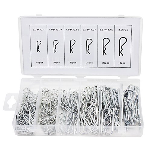 HSeaMall 150PCS Heavy Duty verzinkten Frühling Splint Splinte R Clips 6 Größe Haar Pin Hitch Pin Sortiment Kit HSeaMall 150PCS Heavy Duty verzinkten Frühling Splint Splinte R Clips 6 Größe Haar Pin Hitch Pin Sortiment Kit von HSEAMALL