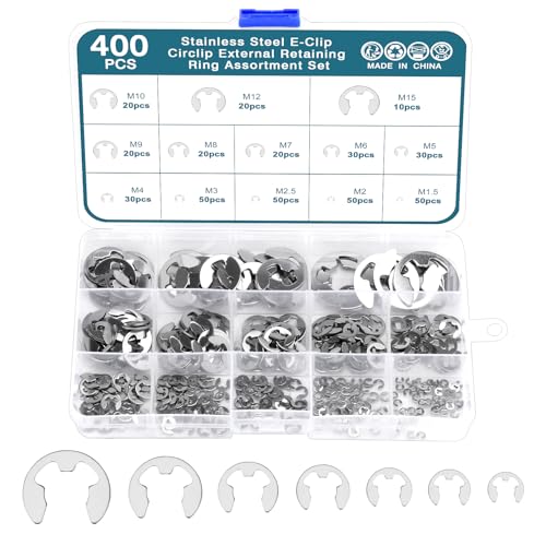 HSEAMALL 400 STÜCKE Sprengring Set E-Clip E-Clips Sicherungsringe Edelstahl Externe Haltering Snap Intern Sicherungsring Sortiment Kit HSEAMALL 400 STÜCKE Sprengring Set E-Clip E-Clips Sicherungsringe Edelstahl Externe Haltering Snap Intern Sicherungsring Sortiment Kit von HSEAMALL