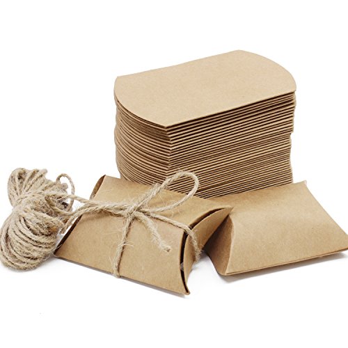 HSeaMall Kraft Papier Candy, Geschenk-Box Kissen Box für Hochzeit Geburtstag Party 50 - Pillow Shape 50PCS von HSEAMALL