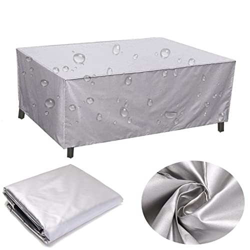 HSFFBHFBH Abdeckung Gartenmöbel 100x50x50cm Wasserdicht 420D Oxford Gewebe Rechteckig Abdeckplane Gartenmöbel Regenschutz Staubfest für Sofa Staubdicht Tisch Stühle Gartentische Silber von HSFFBHFBH