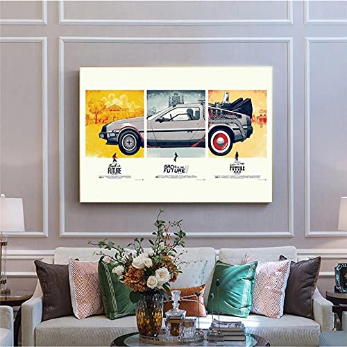 Classic Movie Zurück in die Zukunft Poster Wandkunst Leinwand Gemälde Alternative Film Vintage Bilder zum Aufhängen Wohnkultur 30x40cm(12x16in) mit Rahmen von HSFFBHFBH