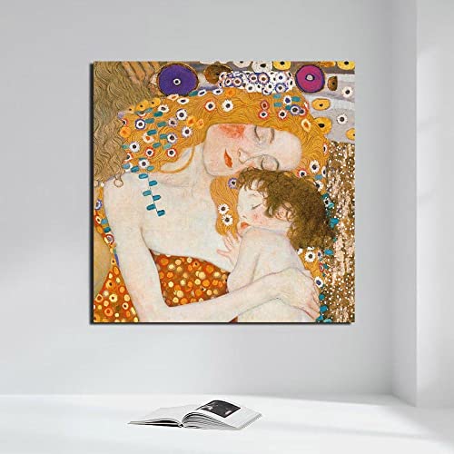 Gustav Klimt Frau Hält Ein Baby Leinwand Gemälde Poster Drucke Wandkunst Malerei Dekorative Bilder Moderne Wohnkultur 80x80cm(31x31inch) ungerahmt von HSFFBHFBH