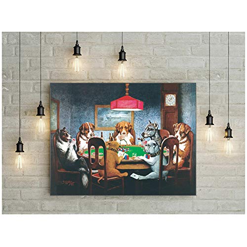 HSFFBHFBH Hunde Spielen Poker Gemälde Drucken auf Leinwand HD Abstrakte Leinwand Malerei Büro Wandkunst Wohnkultur Wandbilder 20x25cm (8"x10) Kein Rahmen von HSFFBHFBH
