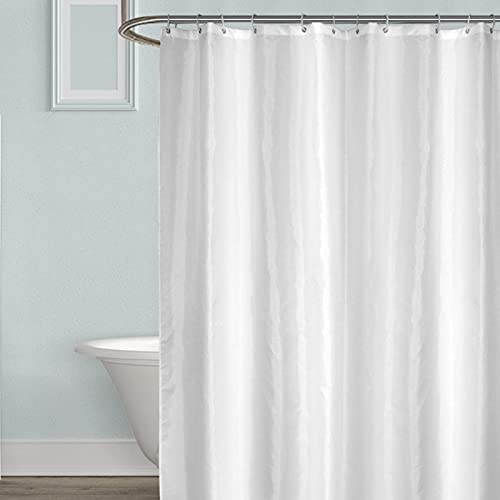 Weiße Duschvorhänge, wasserdichte, Dicke Badevorhänge für Badezimmer, Badewanne, große, breite Badeabdeckung, 12 Haken 75x190cm(WxH) von HSFFBHFBH