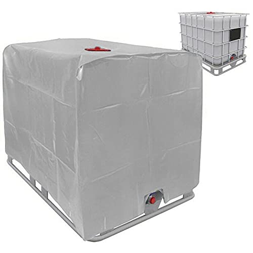 HSGAV IBC Tank Abdeckung, Wassertank Abdeckplane, Schutzhülle Für IBC-Tank Behälter Container UV-Folie Schutzplane Schutzhaube Cover,Grau,600L 120x80x100cm von HSGAV