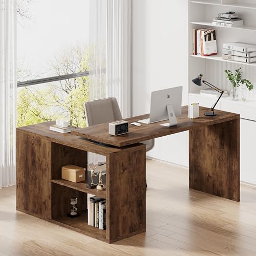 HSH Schreibtisch L Form Eckschreibtisch mit Stauraum Computertisch Bürotisch für Homeoffice Arbeitsplatz Holz Industriell Design für Wohnzimmer PC Tisch Rustikal Braun 140 cm HSH Schreibtisch L Form Eckschreibtisch mit Stauraum Computertisch Bürotisch für Homeoffice Arbeitsplatz Holz Industriell Design für Wohnzimmer PC Tisch Rustikal Braun 140 cm von HSH