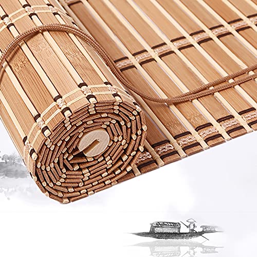 Natur Bambusrollo Retro Bambus Rollo Bambusrollos Outdoor Wetterfest Raffrollo Jalousien Holz Sonnenschutz Atmungsaktiv Bambus Rollos für Fenster Bambusrollo Aussenbereich Drinnen von HSHBDDM