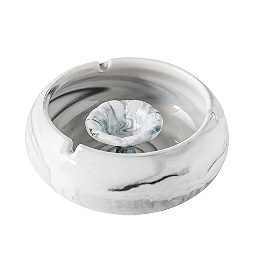 HSHHJSH Wind Aschenbecher eignen Sich für Wohnzimmerbüros Keramik marmoriertes nordisches Wind-Asche-Tray-Zigarettenschale Rauchbecher Rundhalter (Color : Ashtray A10) von HSHHJSH