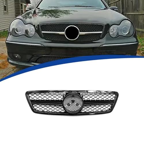 HSHTTKL Auto Kühlergrill für Mercedes-Benz C-Class W203 AMG 2000-2006, Frontgrill Einsatz Kühlergrill Einsatz Kühlergrill Ersatz, Electroplating Color von HSHTTKL