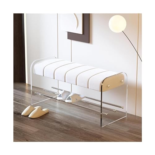 HSHTTKL Durchsichtige Schuhbank aus Acryl, Aufbewahrungsbank mit gepolstertem Stoffsitzkissen und Schuhregalen, platzsparende Eingangsbank HSHTTKL Durchsichtige Schuhbank aus Acryl, Aufbewahrungsbank mit gepolstertem Stoffsitzkissen und Schuhregalen, platzsparende Eingangsbank von HSHTTKL