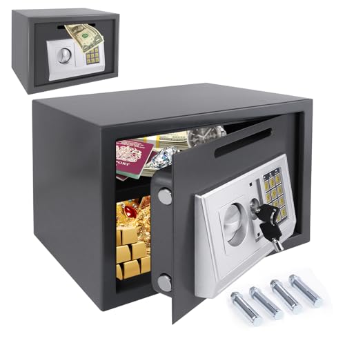 16L Tresor Für Zuhause, Diebstahlsicherer Elektronischer Safe Mit 2 Schlüsseln, Tresor feuerfest wasserdicht, Digitaler Sicherheitsbox Für Wertsachen Wie Geldpistolen und Bargeld 16L Tresor Für Zuhause, Diebstahlsicherer Elektronischer Safe Mit 2 Schlüsseln, Tresor feuerfest wasserdicht, Digitaler Sicherheitsbox Für Wertsachen Wie Geldpistolen und Bargeld von HSHa