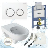 Geberit Vorwandelement Omega 82 cm Geberit Renova Nr. 1 WC spülrandlos WC Sitz Komplettset von HSI-EXPERT
