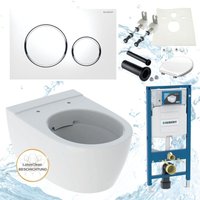 Geberit Vorwandelement Sigma iCon wc spülrandlos Komplettset Sigma20 weiß von HSI-EXPERT