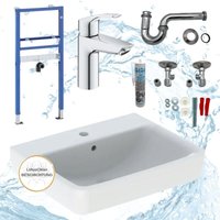 Geberit Vorwandelement Waschbecken Grohe Armatur Komplettset 60 cm von HSI-EXPERT