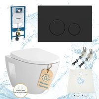 Hsi-expert - Geberit Vorwandelement Sigma Vento wc spülrandlos Betätigungsplatte schwarz matt Komplettset von HSI-EXPERT