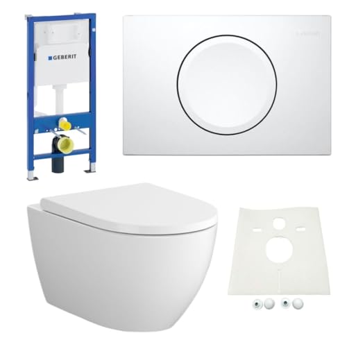 Vorwandelement + Bartolo WC + Drückerplatte + WC-Sitz Delta11 Star von HSI-Expert