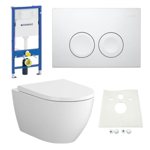 HGMBAD Set Vorwandelement + Bartolo WC + Drückerplatte + WC-Sitz Delta21 Star von HSI-Expert