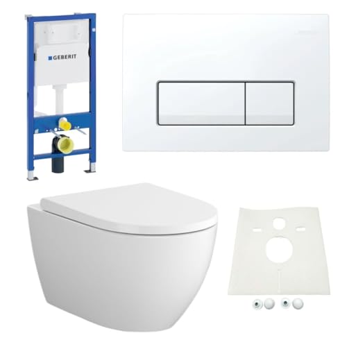 Vorwandelement + Bartolo WC + Drückerplatte + WC-Sitz Delta51 Star von HSI-Expert