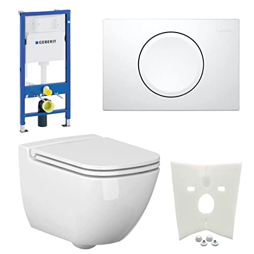 Vorwandelement + Ference WC + Drückerplatte + WC-Sitz Delta11 von HSI-Expert
