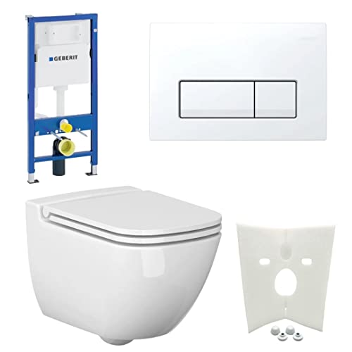 Vorwandelement + Ference WC + Drückerplatte + WC-Sitz + Delta51 von HSI-Expert
