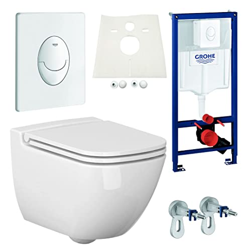 Grohe Rapid 3in1 + Ference WC + Drückerplatte + WC-Sitz Weiß von Grohe