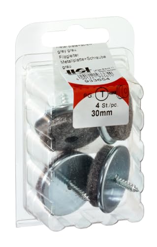 HSI 941444.0 Filzgleiter Metallplatte+Schraube grau 28mm 20 St Stück von HSI Professional
