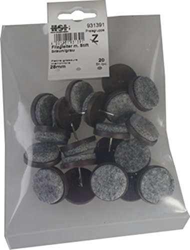 HSI 931391.0 Filzgleiter mit Stift grau-braun 28mm 20 St Stück HSI 931391.0 Filzgleiter mit Stift grau-braun 28mm 20 St Stück von HSI