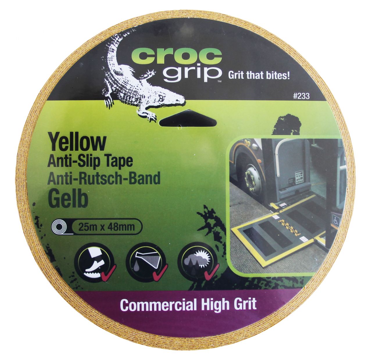 HSI Antirutschband Croc Grip selbstklebend gelb 48 mm x 25m von HSI