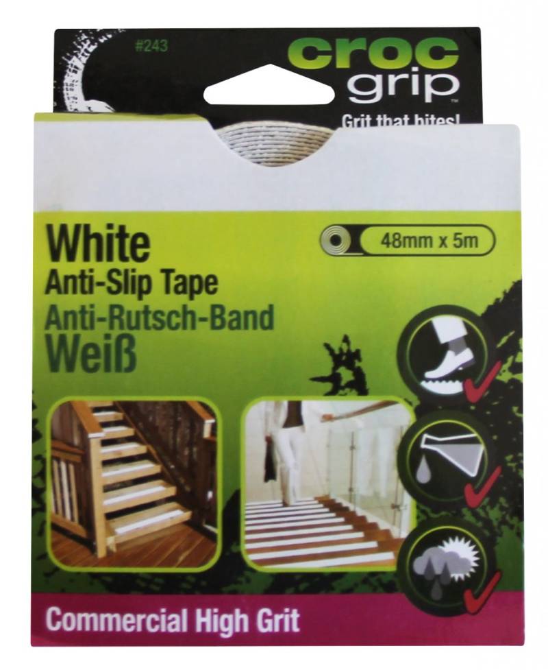 HSI Antirutschband Croc Grip selbstklebend weiß 48 mm x 5m von HSI