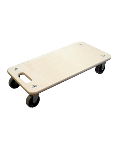 HSI Transportroller mit weichen Rollen 600 x 300 mm - Rollbrett zum Transport von schweren Gegenständen bis zu 200 kg, Möbelroller mit Tragegriff von TERGATO
