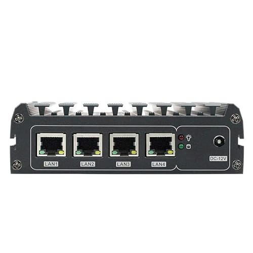 Celeron J4125 Quad Core Firewall Micro Appliance, Mini PC, Nano PC, Router PC with onboard 8G RAM emmc 16G+msata 64G, 4 RJ45 2.5GBE AES-NI Compatible with Pfsense OPNsense von HSIPC