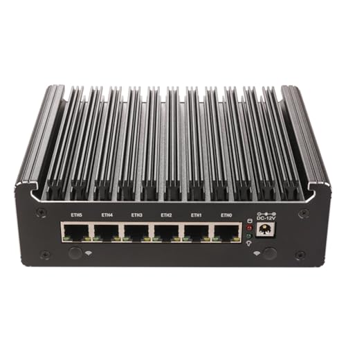 HSIPC Alder Lake Pentium Gold U300 Quad Core Firewall Micro Appliance, Mini PC, Nano PC, Router PC with 32G 1T 6*i226-V RJ45 AES-NI Compatible with pfsense opnsense von HSIPC