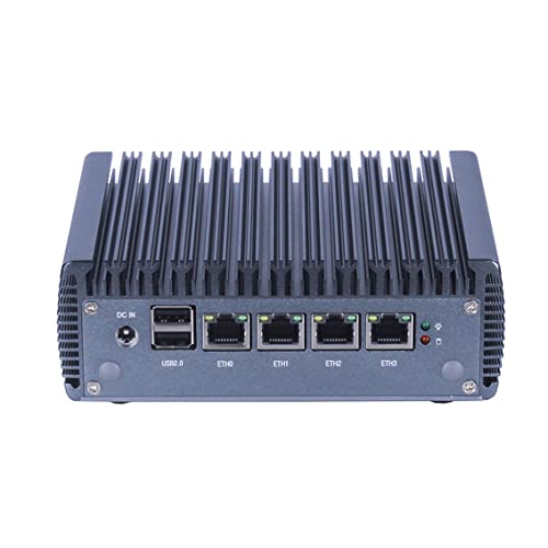HSIPC Celeron J4125 Quad Core Firewall Micro Appliance, Mini PC, Nano PC, Router PC with 8G RAM 256G SSD, 4 RJ45 2.5GBE NIC AES-NI Compatible with Pfsense OPNsense von HSIPC
