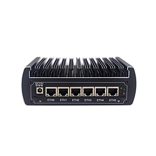 HSIPC Pentium 3865U Firewall Micro Appliance, Mini PC, Nano PC, Router PC(8G 256G) with 6 RJ45, AES-NI,HDMI USB3.0 COM,Compatible with Pfsense OPNsense von HSIPC