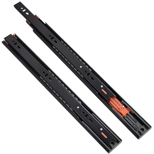 HSIRYAOHD 1 Paar robuste Schubladenschienen, zum Öffnen, Vollauszug 25,4 bis 61 cm, Kugellager, Seitenmontage, 40 kg Tragkraft (450 mm)) von HSIRYAOHD