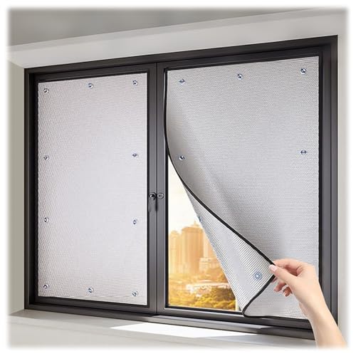 HSIRYAOHD 8 mm dicke, selbstklebende Fensterfolie, Aluminiumfolie, Fensterabdeckung, Sichtschutzfolie für Glas, wärmereflektierende Fenstertönung, Sonnenblockierung – Installation (grau, 85 x 100 cm) HSIRYAOHD 8 mm dicke, selbstklebende Fensterfolie, Aluminiumfolie, Fensterabdeckung, Sichtschutzfolie für Glas, wärmereflektierende Fenstertönung, Sonnenblockierung – Installation (grau, 85 x 100 cm) von HSIRYAOHD