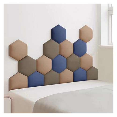 HSIRYAOHD Anti-Kollisions-Kopfteil, gepolstert, selbstklebend, 3D-dekorative Wandpaneele, kratzfeste Wandpolsterung für Kinderzimmer (Braun, 150 x 87 cm) von HSIRYAOHD