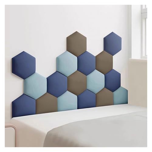 HSIRYAOHD Anti-Kollisions-Kopfteil, gepolstert, selbstklebend, 3D-dekorative Wandpaneele, kratzfeste Wandpolsterung für Kinderzimmer (Dunkelbraun, 180 x 105 cm) von HSIRYAOHD