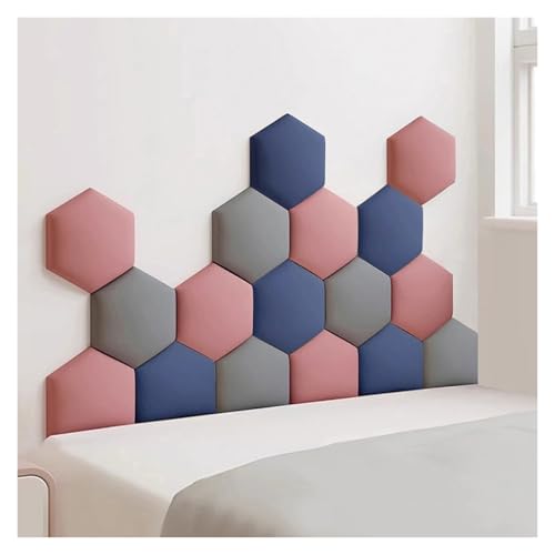 HSIRYAOHD Anti-Kollisions-Kopfteil, gepolstert, selbstklebend, 3D-dekorative Wandpaneele, kratzfeste Wandpolsterung für Kinderzimmer (Grau, 120 x 70 cm) von HSIRYAOHD