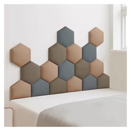 HSIRYAOHD Anti-Kollisions-Kopfteil, gepolstert, selbstklebend, 3D-dekorative Wandpaneele, kratzfeste Wandpolsterung für Kinderzimmer (dunkelgrau, 150 x 87 cm) von HSIRYAOHD
