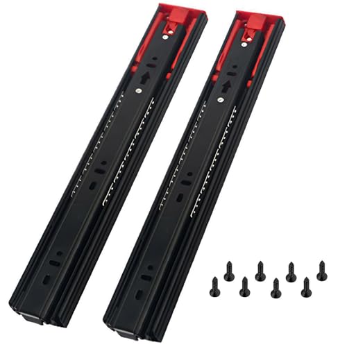 HSIRYAOHD Ausziehbare Schubladenschienen, seitliche Kugellager-Schienen, Vollauszug-Design, 25,4 bis 61 cm, Tragfähigkeit 29,5 kg, 1 Paar, 2 Stück (450 mm) von HSIRYAOHD