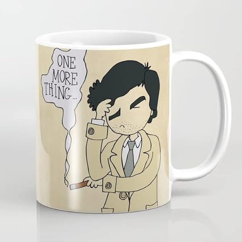 HSIRYAOHD Columbo Tasse mit Aufschrift "Just One More Thing", Keramik-Kaffeetasse, 325 ml, Kaffeetasse, Tee-, Milchbecher, Geschenk von HSIRYAOHD