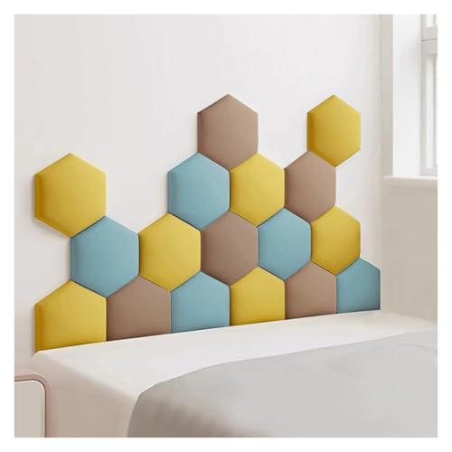 HSIRYAOHD Gepolsterte Wandpaneele, 3D-Wandaufkleber, selbstklebend, an der Wand montiertes Kopfteil, Anti-Kollisionspolsterung für Kinderzimmer (Braun, 180 x 105 cm) von HSIRYAOHD