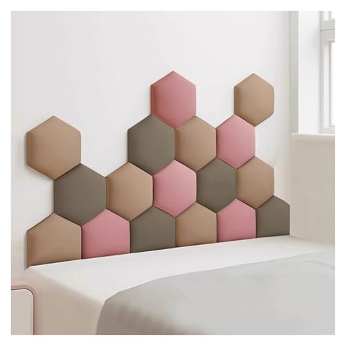HSIRYAOHD Gepolsterte Wandpaneele, 3D-Wandaufkleber, selbstklebend, an der Wand montiertes Kopfteil, Anti-Kollisionspolsterung für Kinderzimmer (Dunkelbraun, 180 x 105 cm) von HSIRYAOHD